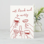 Vintage Red Retro Christmas Card シーズンカード (スタンド正面)