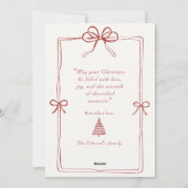 Vintage Red Retro Christmas Card シーズンカード (裏面)