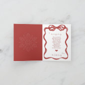 Vintage Red Retro Christmas Tree Card カード (内部)