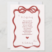 Vintage Red Retro Christmas Tree Card カード (裏面)