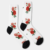 Vintage Red Rose Illustration Thunder_Cove ソックス (右)