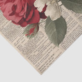 Vintage Red Rose & Scissors Botanical Collage 薄葉紙 (詳細)