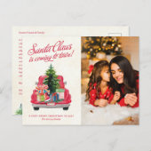 Vintage Red Santa Truck Photo ポストカード (正面/裏面)