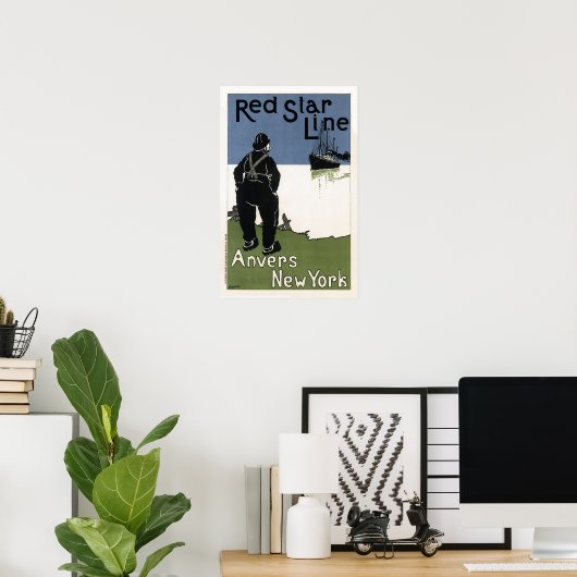 Vintage Red Star Line Travel ポスター (ホームオフィス)