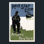 Vintage Red Star Line Travel ポスター<br><div class="desc">Vintage Red Star Cruise Line travel poster by Belgium artist Hendrick Cassiers in 1899.</div>