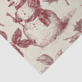 Vintage Red Toile Christmas Botanical - Holly 薄葉紙 (詳細)