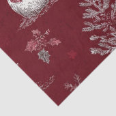 Vintage Red Toile Christmas Botanical - Snowman 薄葉紙 (詳細)