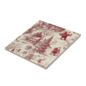 Vintage Red Toile Christmas Village - Santa タイル (側面)