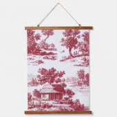 Vintage Red Toile Landscape (4) 吊り下げ型タペストリー (正面)