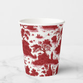Vintage Red Toile Landscape (6) 紙コップ (裏面)