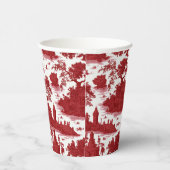 Vintage Red Toile Landscape (6) 紙コップ (右)