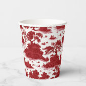 Vintage Red Toile Landscape (6) 紙コップ (正面)