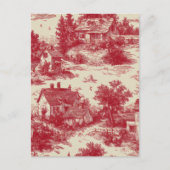 Vintage Red Toile Landscape (7) ポストカード (正面)