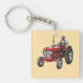 Vintage Red Tractor キーホルダー (正面)