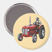 Vintage Red Tractor マグネット (正面/裏面)