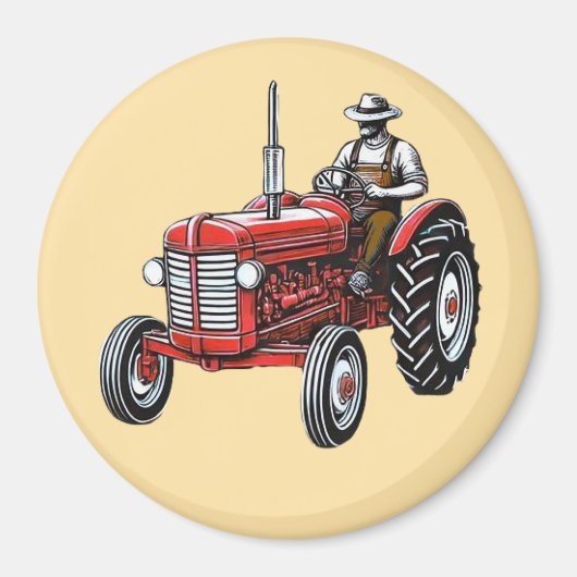 Vintage Red Tractor マグネット (正面)