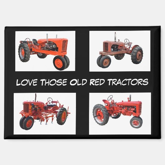 Vintage Red Tractors マグネット (正面)