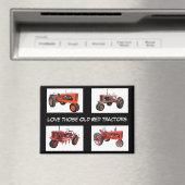 Vintage Red Tractors マグネット (インサイチュ (食洗機))