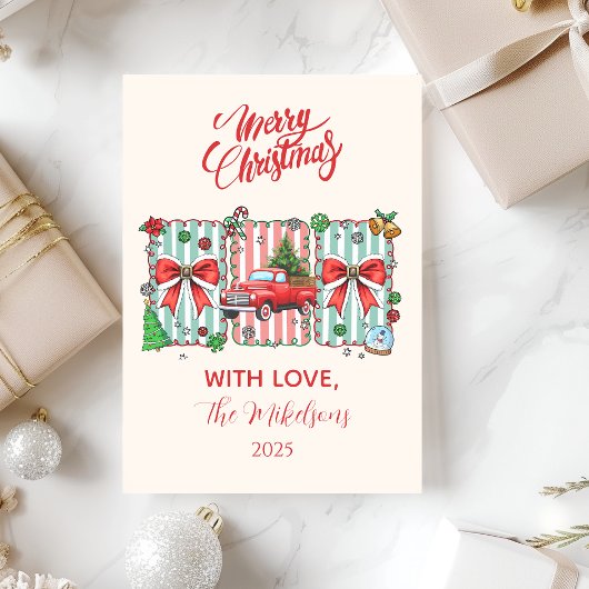 Vintage Red Truck Christmas シーズンカード