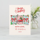 Vintage Red Truck Christmas シーズンカード (スタンド正面)