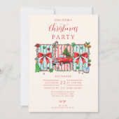 Vintage Red Truck Christmas 招待状 (正面)