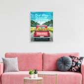 Vintage Red Truck Sunflowers Romantic Anniversary キャンバスプリント (インサイチュ (リビング))