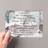 Vintage Red Truck with Christmas Tree drawing   アクリル招待状 (インサイチュ (ポータブル))