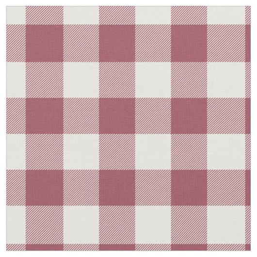 Vintage Red & White Plaid Gingham ファブリック (クローズアップ)