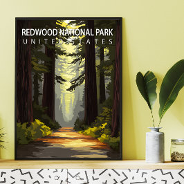 Vintage Redwood National Park – Majestic Forest ポスター