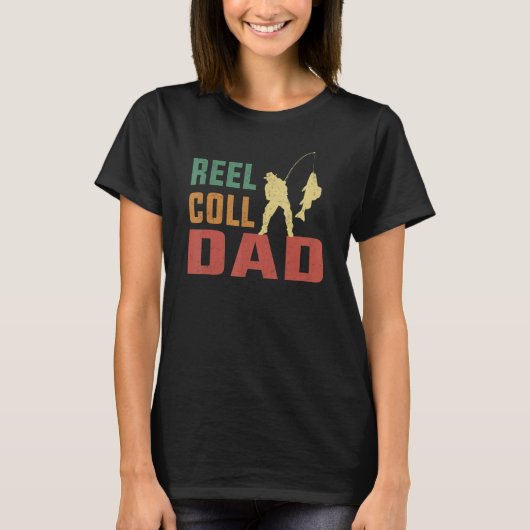 Vintage Reel Cool Dad Fishing Dad Tシャツ (正面)