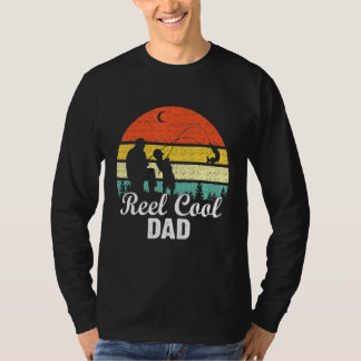 Vintage Reel Cool Dad  Retro Dad Fish Fishing Fath Tシャツ