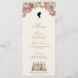 Vintage Regency Pink Floral Elegant Bridal Shower メニュー