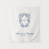 Vintage Regency Style Monogram Crest Wedding タペストリー (正面)