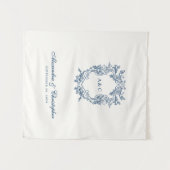Vintage Regency Style Monogram Crest Wedding タペストリー (正面(横))