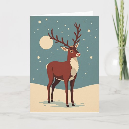 Vintage Reindeer Christmas Card シーズンカード (正面)