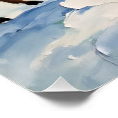 Vintage Reindeer Family Winter Meadow Painting ポスター (コーナー)