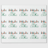 Vintage Reindeer with Santa Hats ラッピングペーパー (フラット)