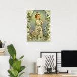 Vintage Religion, Christ the Good Shepherd ポスター<br><div class="desc">Vintage illustration religious design featuring Jesus Christ as a shepherd with a lamb. A winter snow scene during the Christmas holiday season.</div>