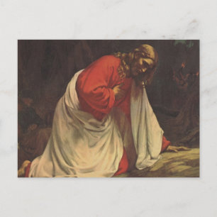 Vintage Religion Jesus Christ Garden of Gethsemane ポストカード