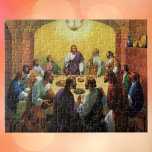 Vintage Religion, Last Supper with Jesus Christ ジグソーパズル<br><div class="desc">Vintage illustration religious Renaissance Era fine art reproduction of the Last Supper by Leonardo da Vinci. The Last Supper was the last meal Jesus Christ shared with his twelve apostles and disciples before his death. The Last Supper specifically portrays the reaction given by each apostle when the young man Jesus...</div>
