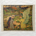 Vintage Religious Tapestry with Baby Jesus Christ ジグソーパズル<br><div class="desc">Vintage illustration religious scene,  originally a tapestry,  featuring Mary Magdalene with baby Jesus and an angel in a meadow with flowers.</div>