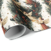 Vintage Religious Trumpet Angel Christmas ラッピングペーパー (ロールコーナー)