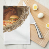 Vintage Renaissance Painting Parody of Men Eating  キッチンタオル (四つ折り)