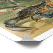 Vintage Reptiles Lizards Fish ポスター (角)