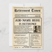Vintage “Retirement Times” Newspaper Invitation  招待状 (正面)
