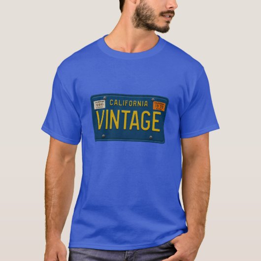 Vintage - Retro 1969 California License Plate Tシャツ (正面)