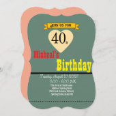 Vintage Retro 40th Birthday Announcement | Persona (正面/裏面)