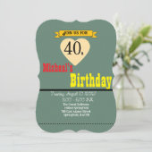 Vintage Retro 40th Birthday Announcement | Persona (スタンド正面)