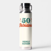 Vintage Retro 50 And Fabulous Birthday ウォーターボトル (背面)