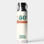 Vintage Retro 50 And Fabulous Birthday ウォーターボトル (正面)